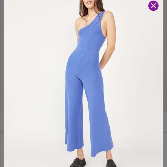 NWT Free People Waverly Jumpsuit in Birdsong Blue - Picture 1 of 3